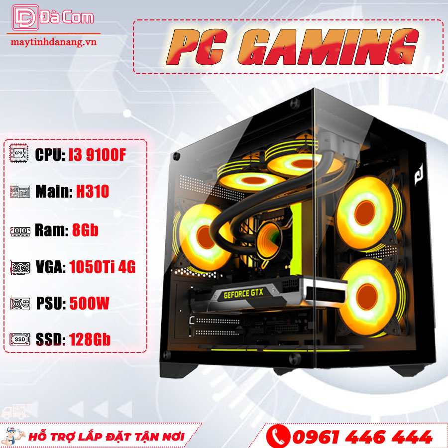 Pc-dacom-gaming-i3-9100f-1050ti-4g-ram-8gb-ssd-128gb-8